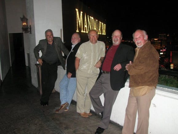 Jim, Earl, Ted, Benny, and Roger, on the terrace at the Foundation Room. Tracie is taking the picture. This is where &quot;Spanky&quot; was born. Where is Miss Nude Tampa when we need her? This was shortly before our mass eviction. Why would anyone kick this group out of their establishment? Vegas NASCAR party weekend 2008.