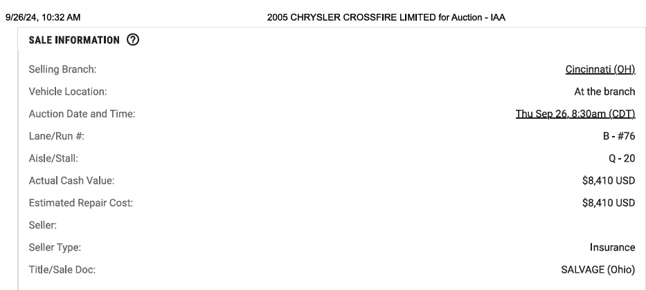 2005 Chrysler Crossfire - 2005 XFire Limited Parts Car - Used - VIN See Pics - 91,000 Miles - 6 cyl - 2WD - Automatic - Coupe - White - Cincinnati, OH 45244, United States