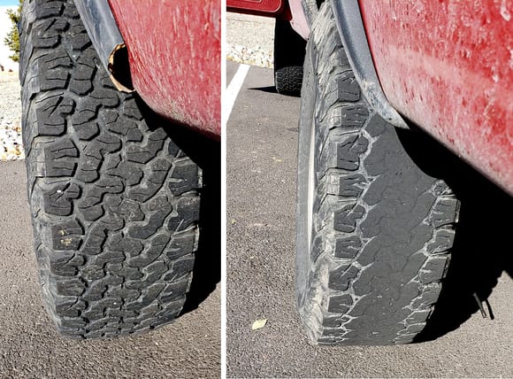 These tires are the exact same age with the same mileage. Guess I can't blame the compound...