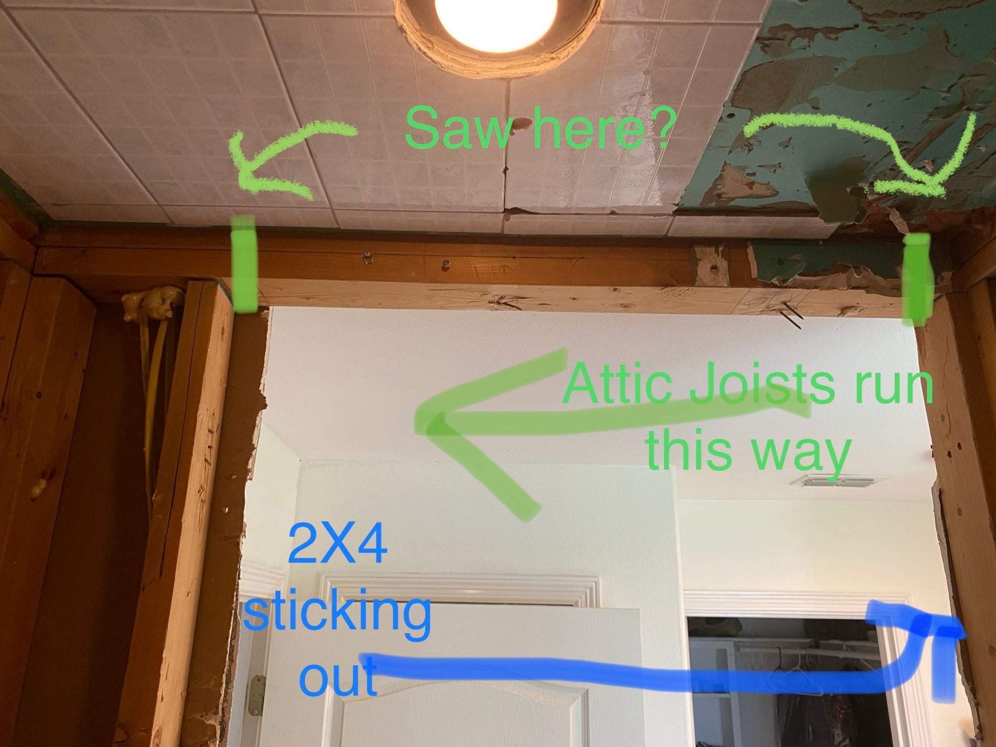 shower framing remove opening around