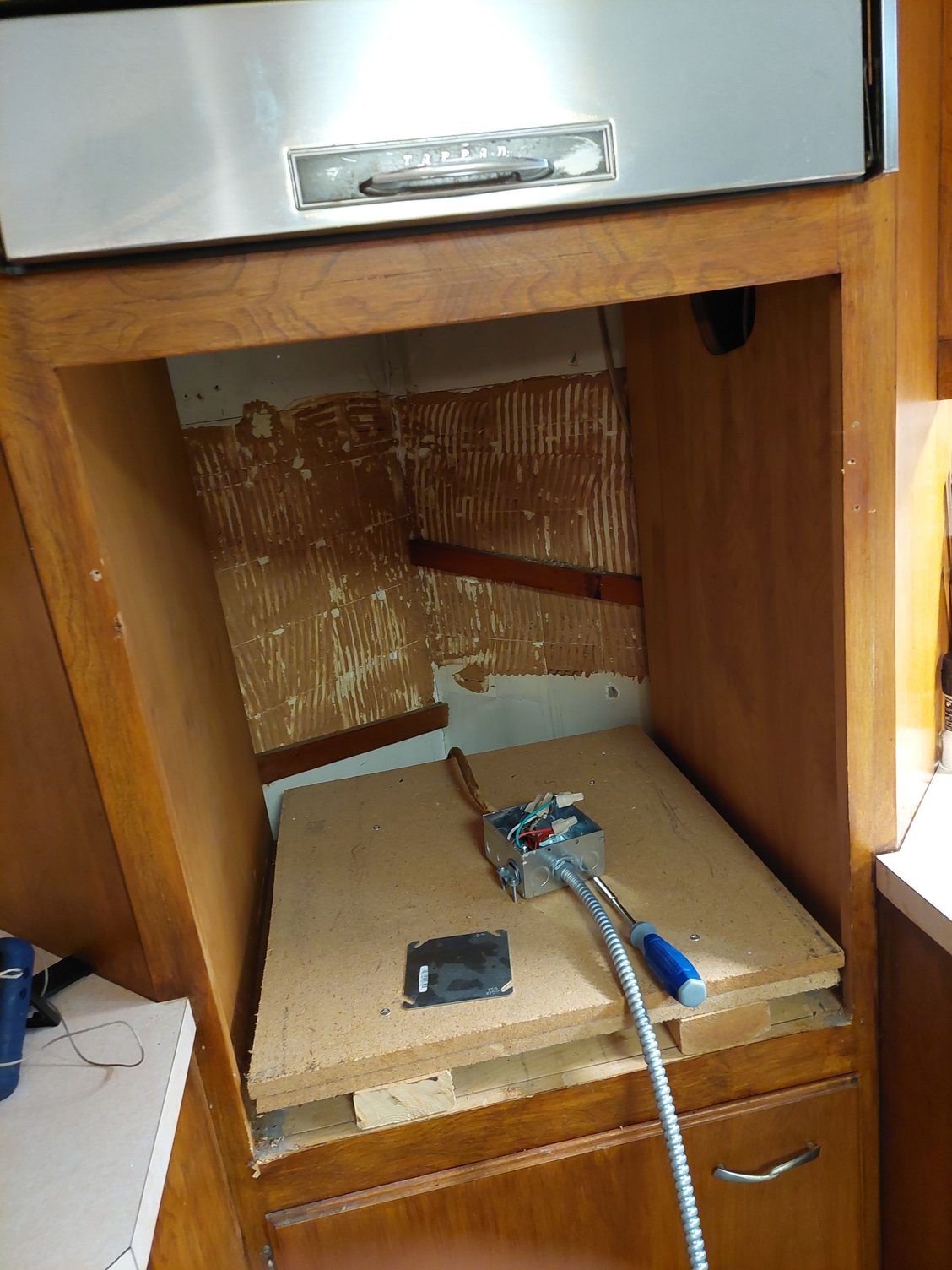 how to easily shave 1/8 off each side of wall oven cutout