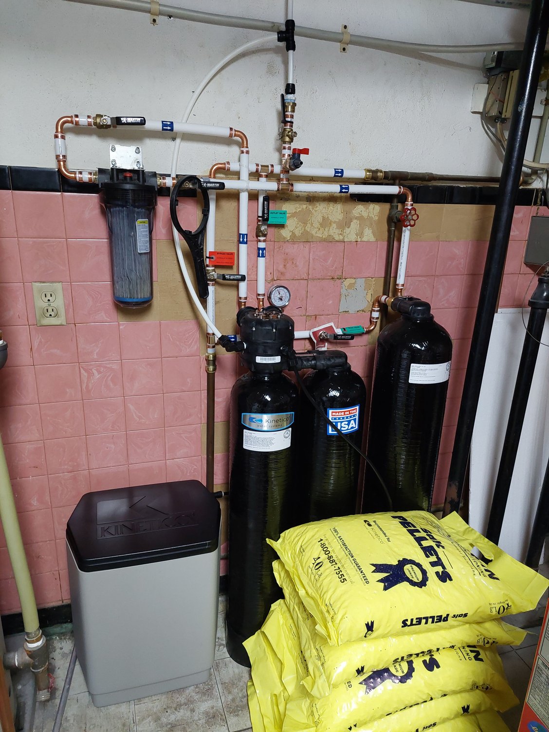 sediment filter before or after the declorinator...new softener install