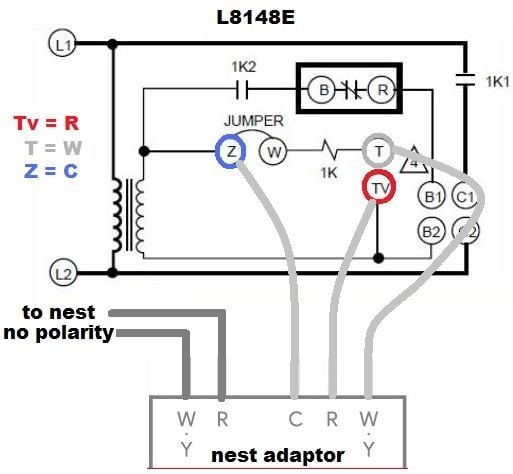 Adding nest C wire adapter to Aquastat L8148j - DoItYourself.com ...
