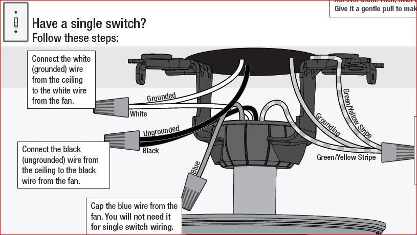 wiring a ceiling fan with light when all wires are black