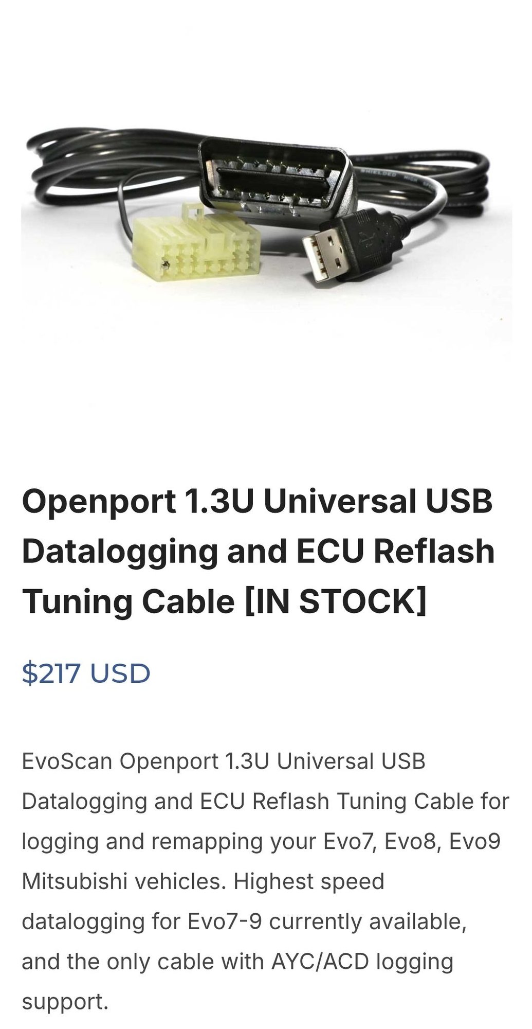 Engine - Electrical - Tactrix OpenPort 1.3U cable - Used - 0  All Models - Reno, NV 89502, United States