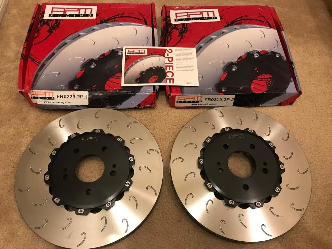 Brakes - APM Racing Evolution X Front 2 Piece Floating J Slotted Brake Rotors For Sale - New - 2008 to 2016 Mitsubishi Lancer Evolution - Chino, CA 91710, United States