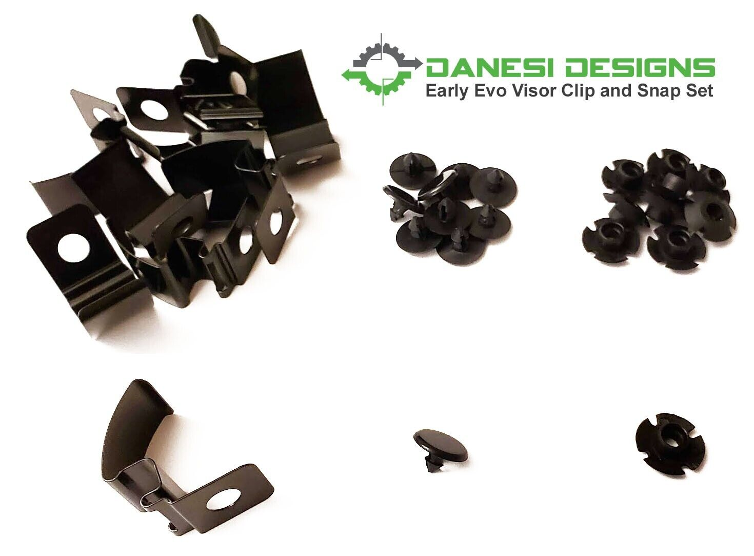 Exterior Body Parts - Reproduction Early Evolution Visor Clip and Snap Set for CD9A and CE9A - New - 1995 to 2000 Mitsubishi Lancer Evolution - Dundee, IL 60118, United States