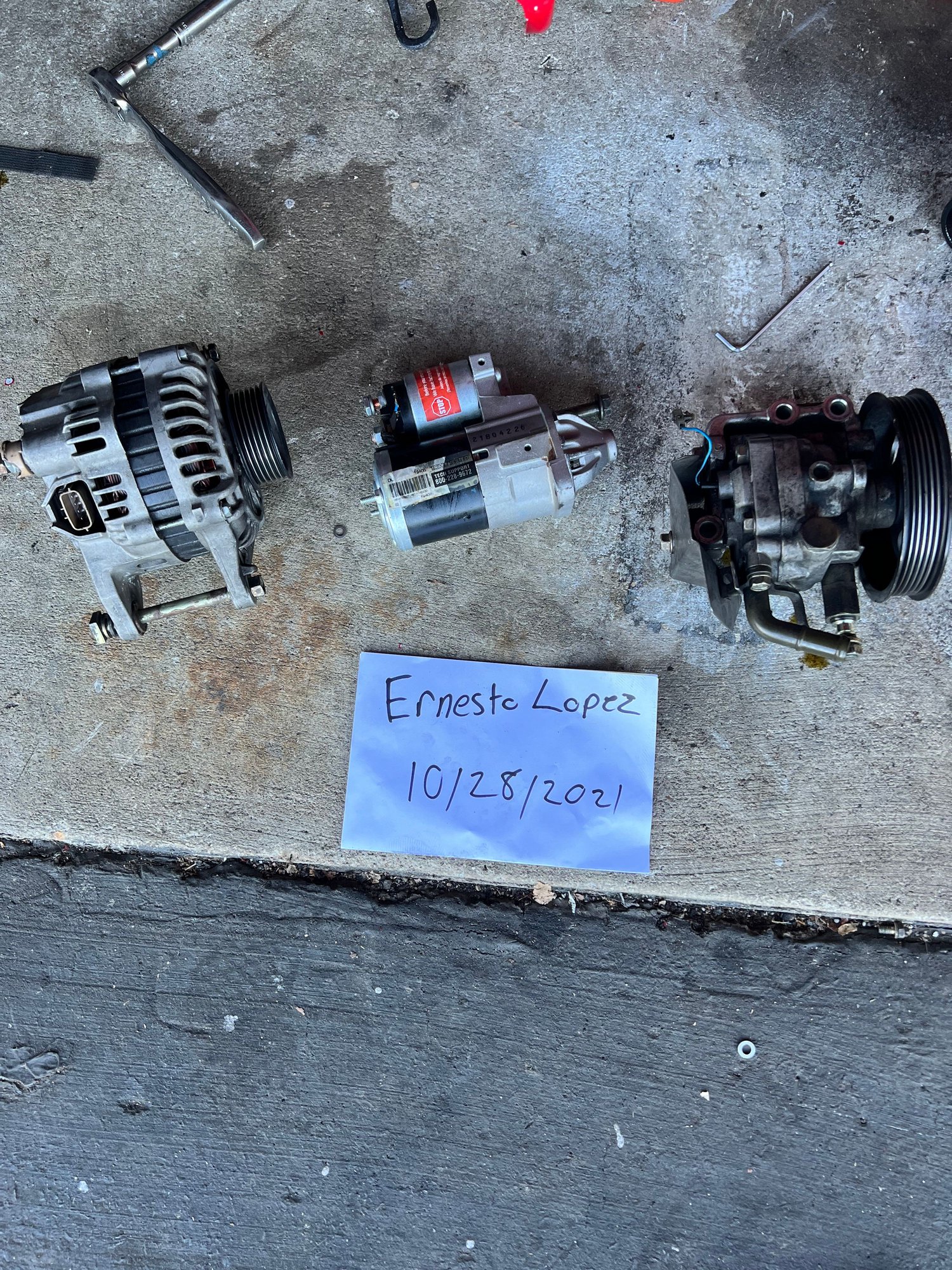 Engine - Electrical - Evo 8 alternator, power steering pump, o2 sensor and starter - Used - 2003 to 2006 Mitsubishi Lancer Evolution - National City, CA 91950, United States