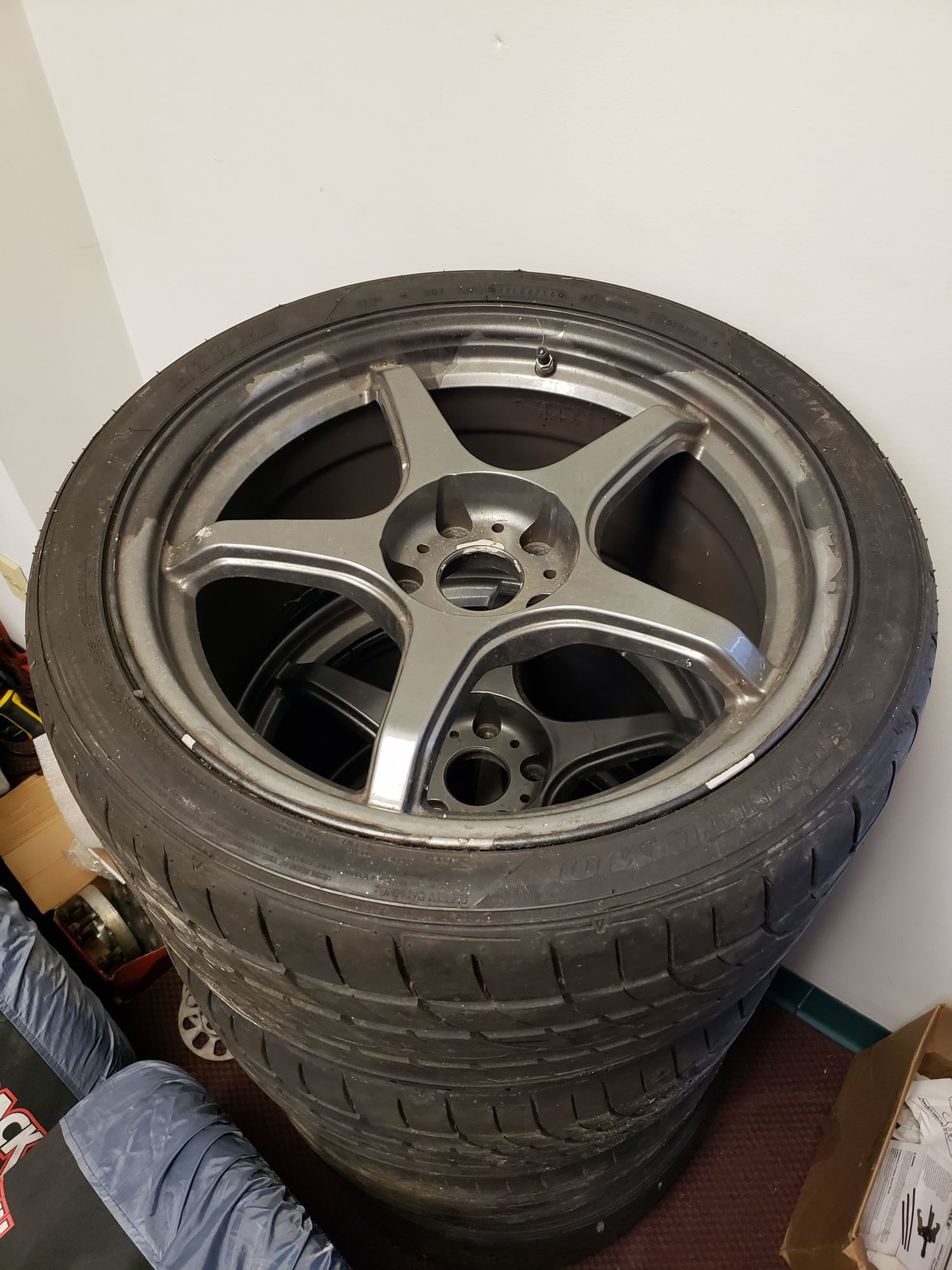 Wheels and Tires/Axles - Dforce rims 18x10 with sumitomo wheels - Used - 2008 to 2019 Mitsubishi Lancer Evolution - 2000 to 2019 Ford Mustang - Queensbury, NY 12804, United States