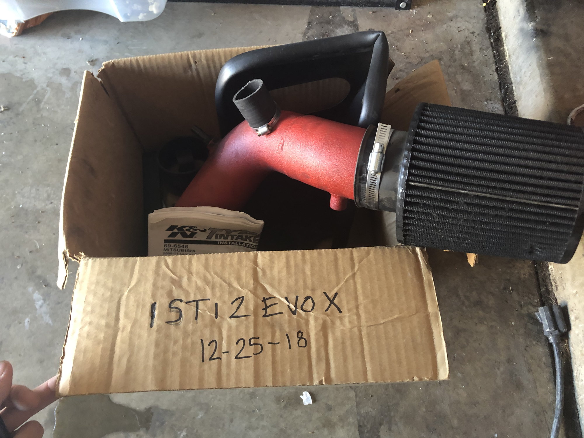 Engine - Intake/Fuel - K&N typhoon intake (red) for evox.and test pipe fits evo x and Ralliart - Used - 2008 to 2015 Mitsubishi Lancer Evolution - Roseville, CA 95678, United States