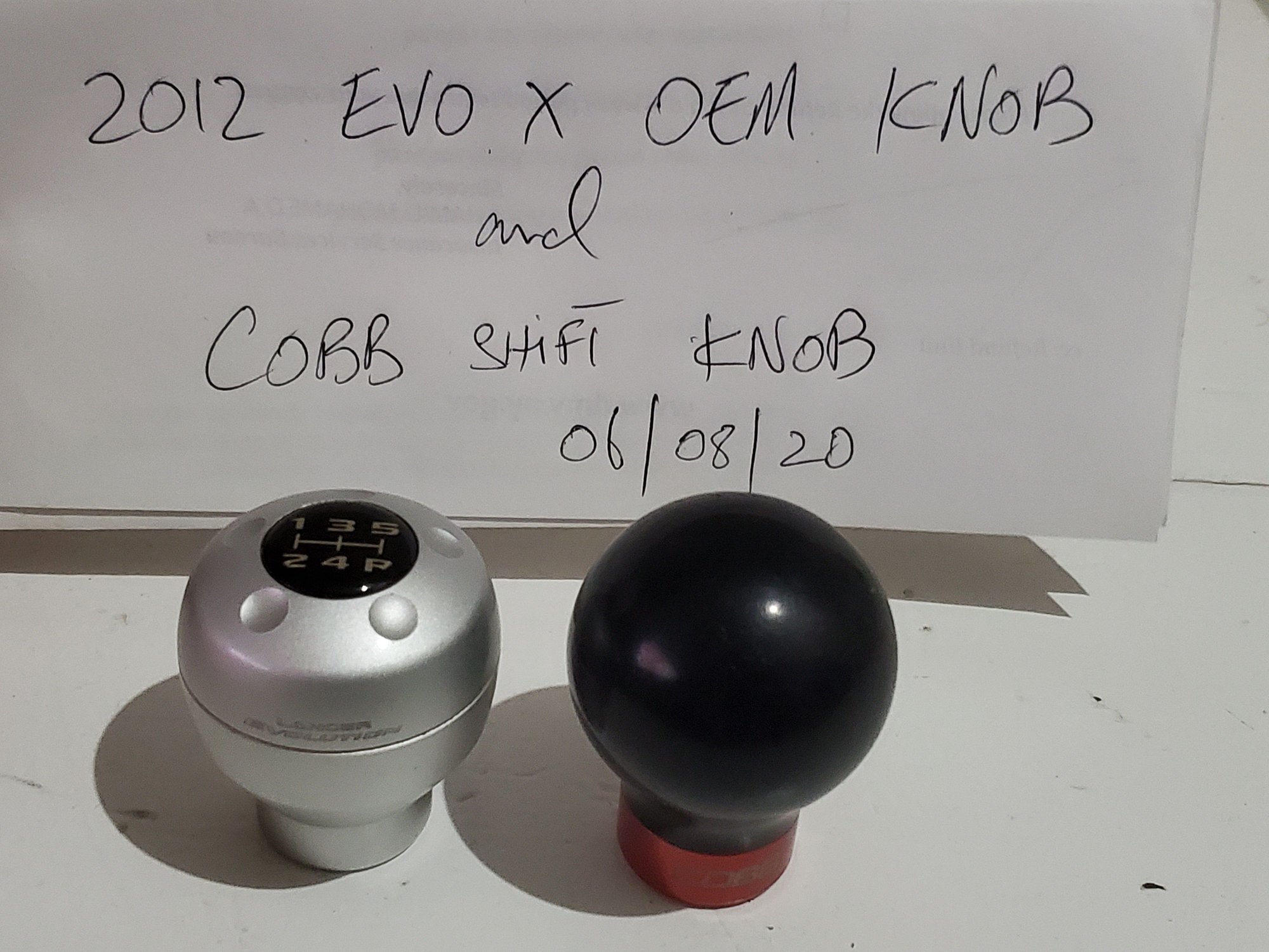 Drivetrain - 2012 Evo x OEM Shift Knob and COBB shift knob - Used - 2008 to 2015 Mitsubishi Lancer Evolution - Mount Sinai, NY 11766, United States