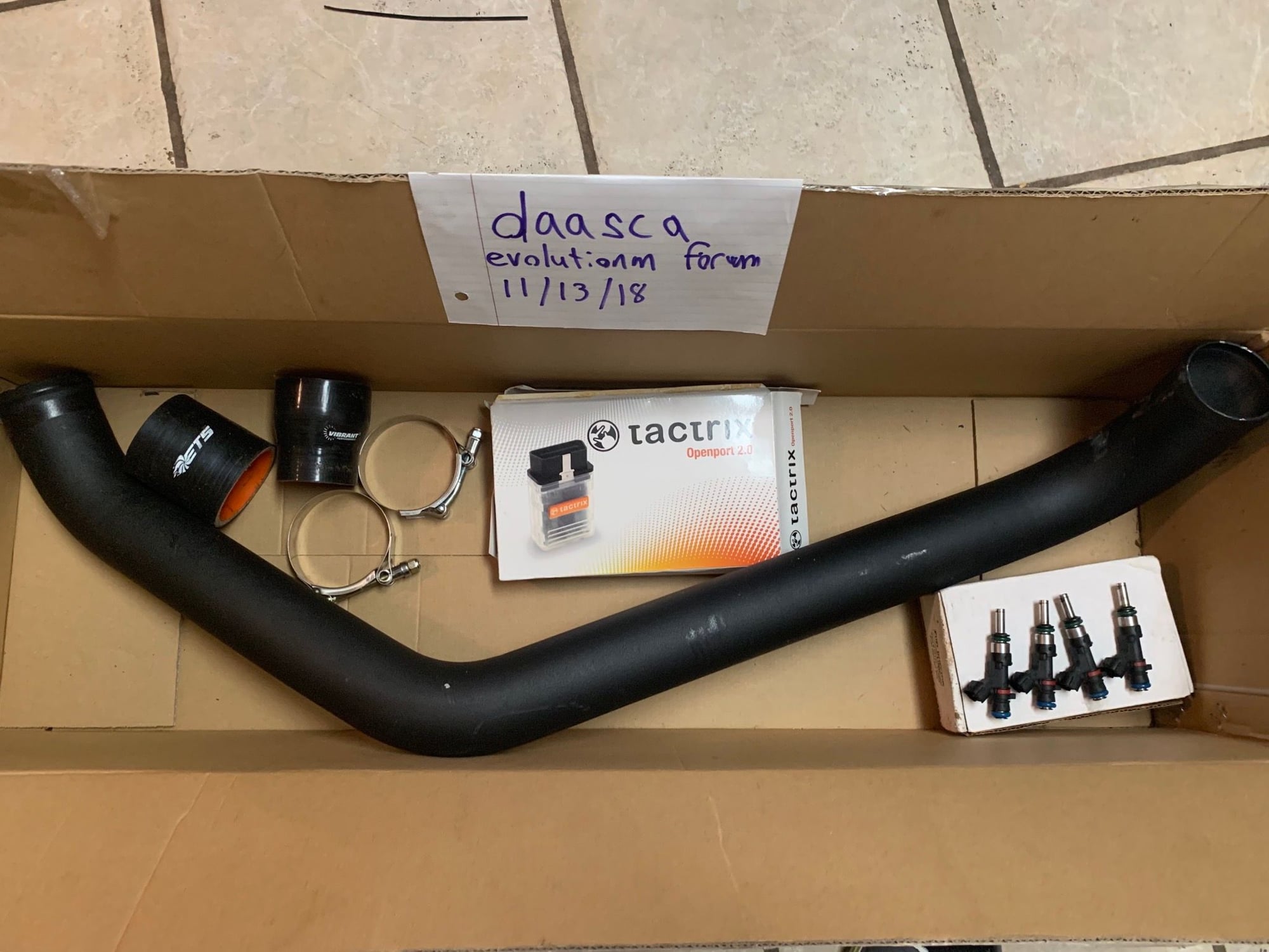 Engine - Intake/Fuel - F.S. Evo X Parts- One piece Uicp, AMS Master Cylinder Upgrade, Tactrix Cable, .. - Used - 2008 to 2013 Mitsubishi Lancer Evolution - Pace, FL 32571, United States