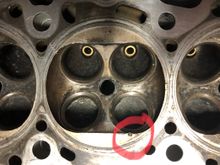 Damage is circled in picture. 