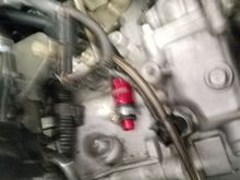 Really bad picture of Boomba check valve.  Other end of the T, shuts when no boost is present, but opens for crank case ventilation under boost.