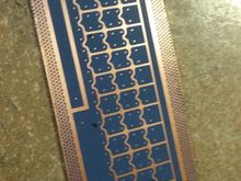 PCB designed in CAD, and transferred onto copper clad for acid etching.