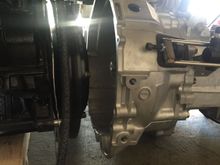 Easiest trans install ever. Didn't even have to lift it up to meet the engine.