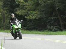 Kevin overtook and scared the shit out of me while approaching a twistie on the 650R