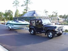 Old JEEP pic and my 99 Challenger 1800 Jet boat
Twin Rotax Engines-300 HP, lots of motor work.
75 mph 