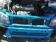 New Radiator Support, wanted to see how this color would look on car. I think I will have car repainted soon.