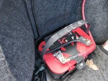 My battery relocation, the handle comes off.