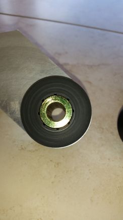 Here you can see the Grade 8 sleeve inside the 
urethane bushing.