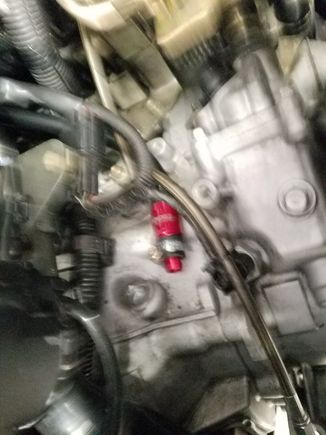 Really bad picture of Boomba check valve.  Other end of the T, shuts when no boost is present, but opens for crank case ventilation under boost.