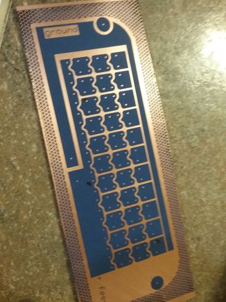 PCB designed in CAD, and transferred onto copper clad for acid etching.