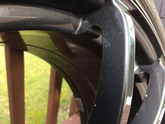 small chips on side of spoke, you'll see this an many or most of the spokes from road debris