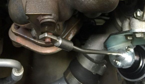 Not sure if the angle of the wastegate flapper arm is supposed to be clocked like this. I'm concerned that my arm is twisting off inside...