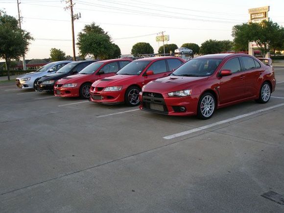 Lined up Evos