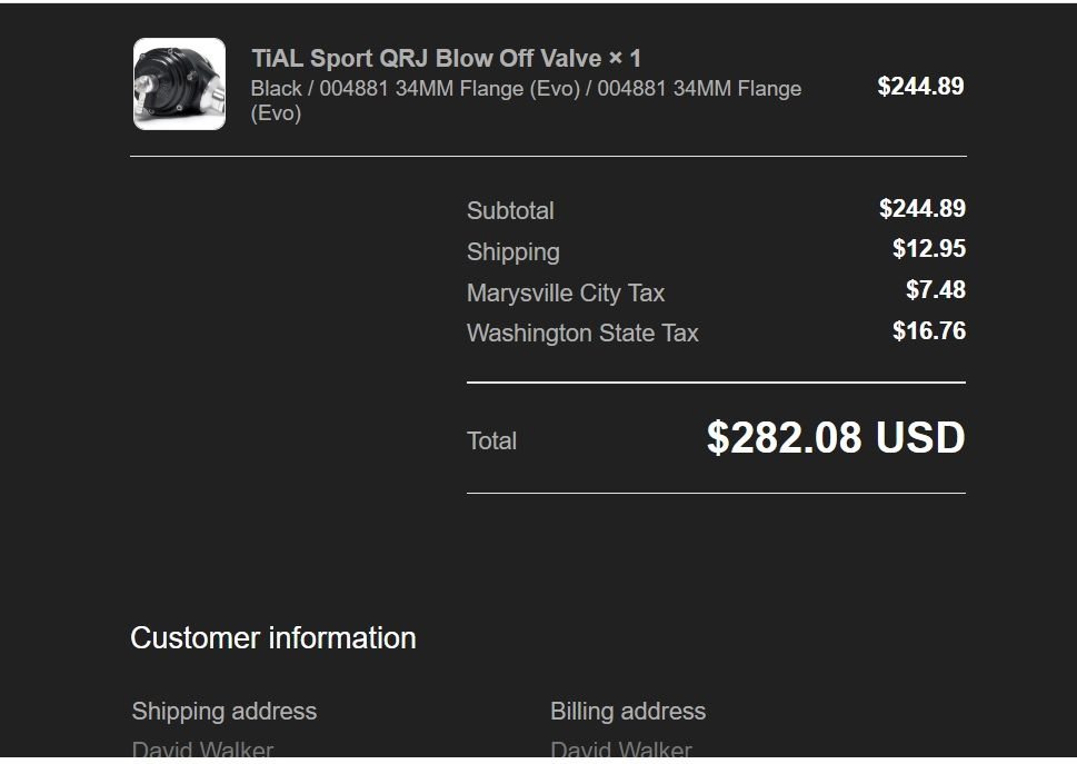 Engine - Intake/Fuel - TiAL QRJ bypass valve - genuine - like new - Used - -1 to 2027  All Models - Marysville, WA 98270, United States