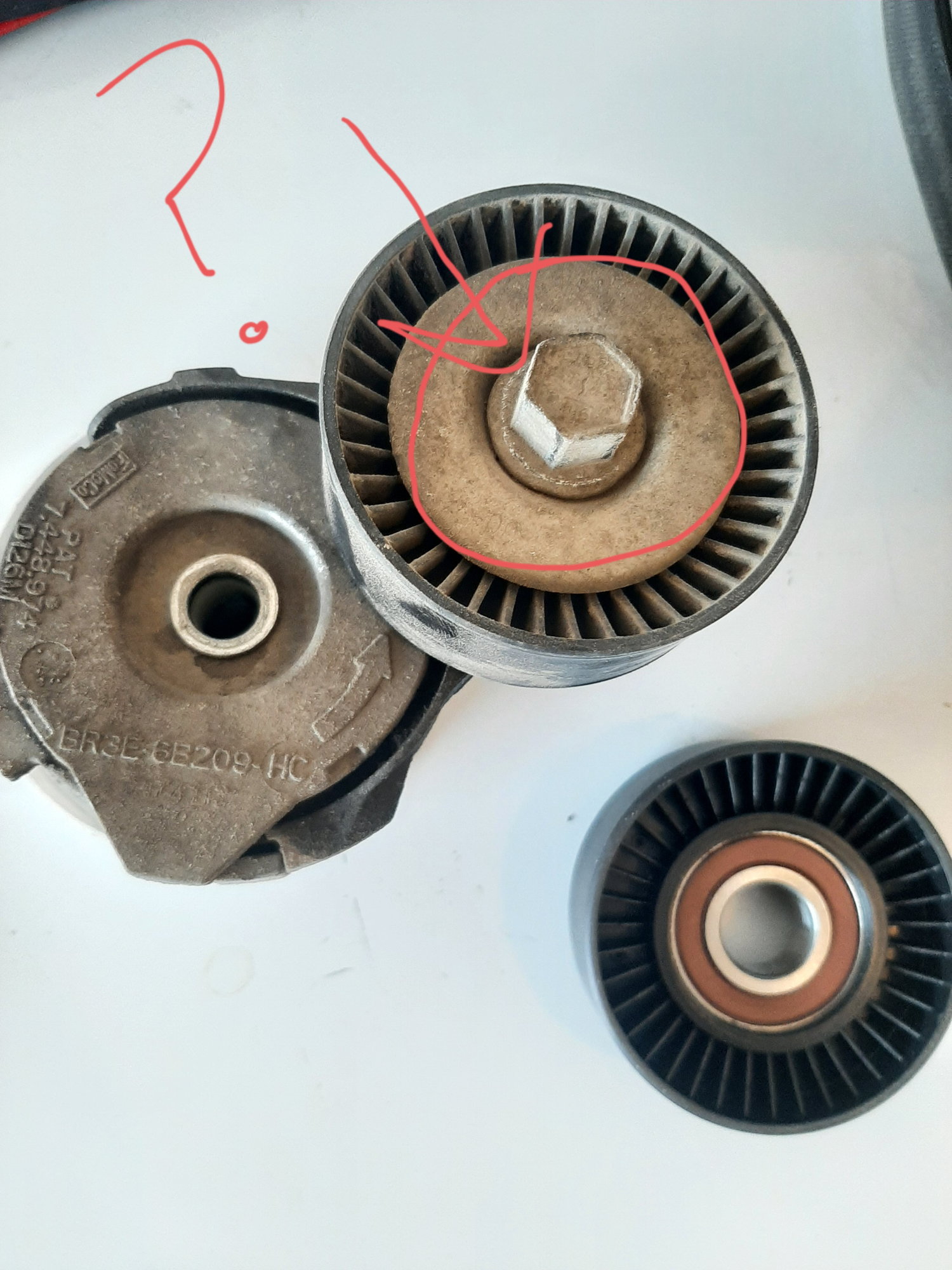 Replacing tensioner deals pulley ford f150