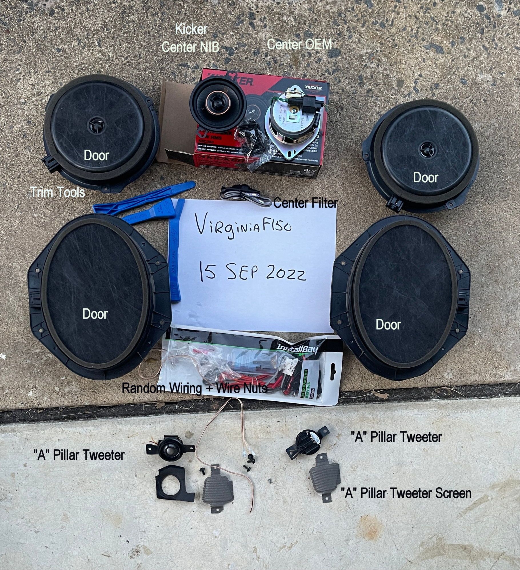 Southeast Sony Speakers (7) + NIB Kicker Center Speaker 2016 Lariat