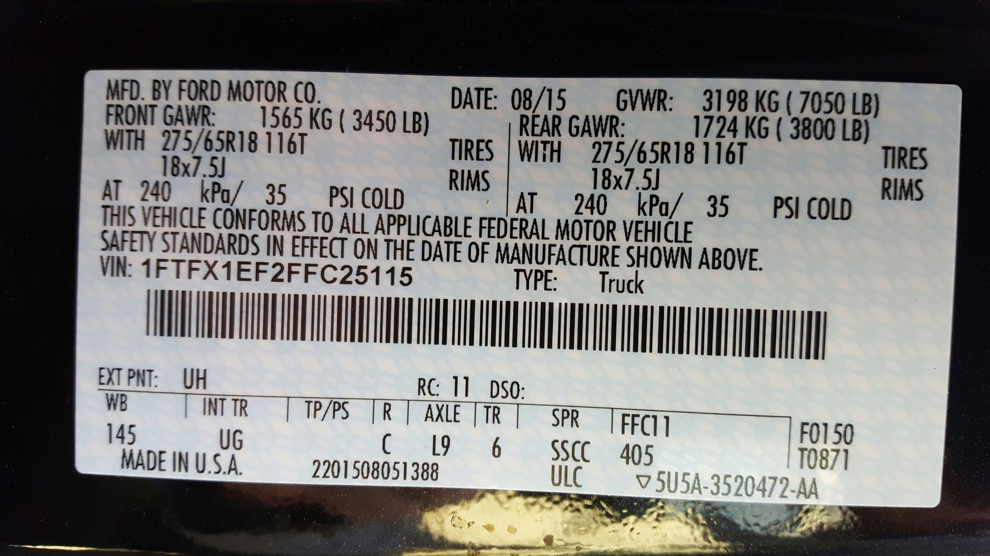 Difference between 6500 and 7000 GVWR - Page 4 - Ford F150 Forum How Much Does My Truck Weigh By Vin