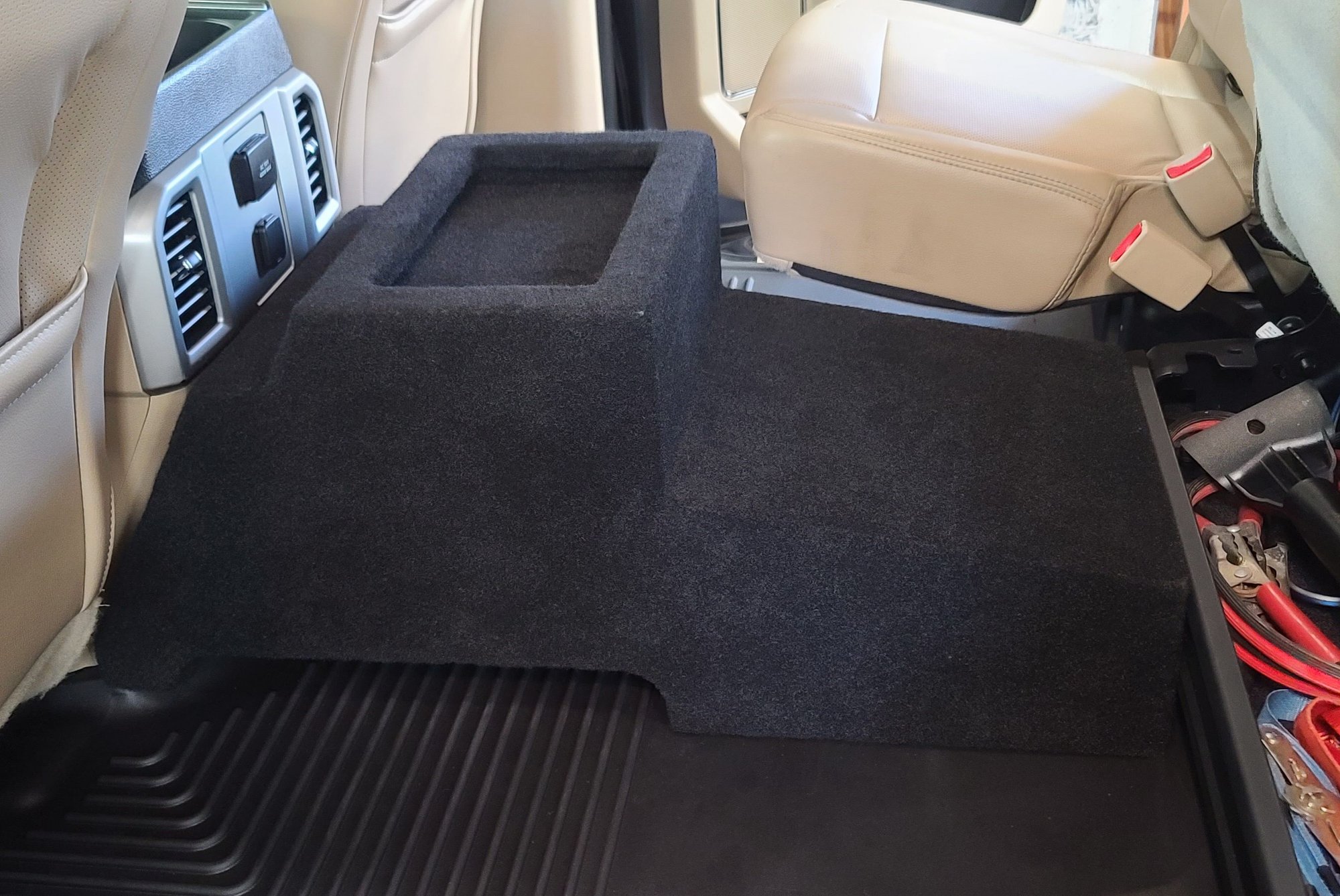 Back seat center console sales sub box