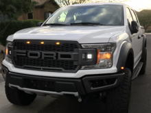 Front Flares with Leds and Raptor Bumper. Led Pod Lights in Grill