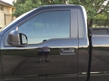 Tint.  35% on cab windows. 18 on rear large window. Should help a lot with out wonderful balmy Texas summers. 