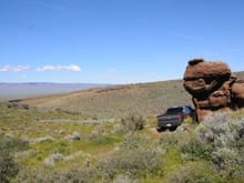 Making our own trail while rock-hounding in Southern Idaho about 5 miles from Jackpot, NV