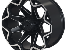 20x9 Wheel Fits 6 Lug Ford® Trucks - Black Rim w/Mach'd Face - 4Play Blade Runner Wheel