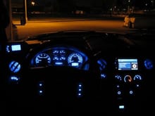 Finally took some pics of the interior lights I installed, lights in the vents and two switches under the ac controls dim when you dim the dash lighting