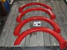 Bushwacker Fender Flares
2004-2008 Model
Painted bright red  Paint Code: E4  Professionally painted
90% of Mounting hardware included
Rubber seal 
Good condition  Few scuffs on bottom of flares from road cinders etc (expected) cant see when on the truck
$200 Plus shipping or make offer!