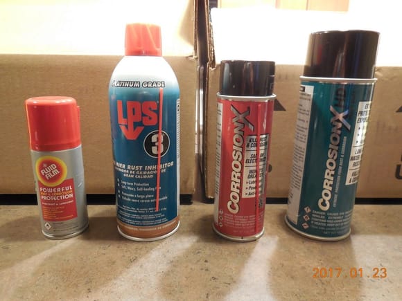 These are the 4 corrosion protection sprays I decided to test for over a period of 3 months in my back yard.