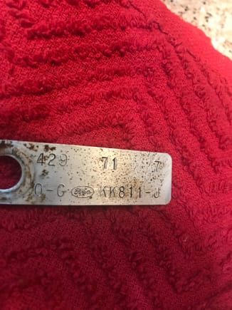 Here is the engine tag. If anyone can help with decoding it I would appreciate it
429  71    7
O-G KK811-J
I wonder what compression it has.