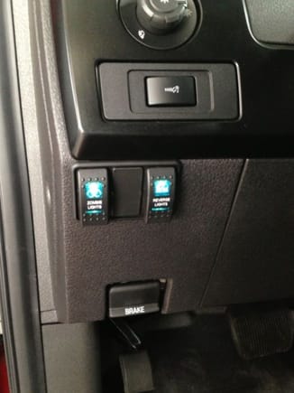 There are ways to mount the switches that don't look too bad. I picked a blue that matched the rest of my dash lights at night.