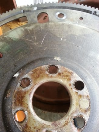 Flex Plate where it was colliding with the engine backing plate.