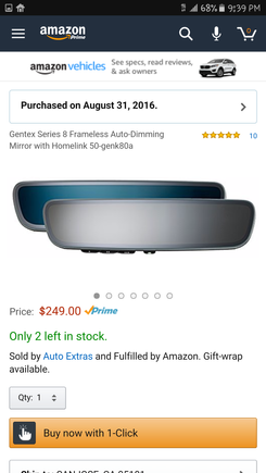 obviously a more economical option would be to but the homelink module and install into your visor, but I didnt want to tear up stuff too much and run wires. There are less expensive models also, if you search around.
