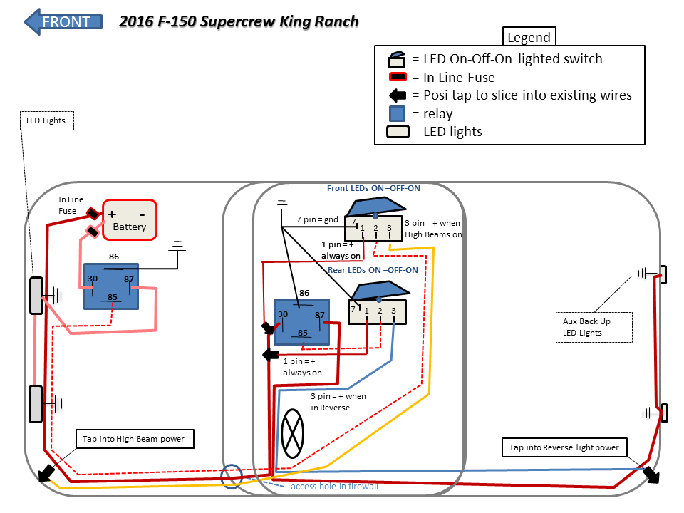 LED Wiring Diagram for 3 position switches - Ford F150 ... 2016 ford f 150 wiring diagram 