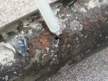 heres the pipe from under the intake. I had to remove the intake due to it was connected via O-RINGS unlike previous yrs where it is clamped on to the back o f the timing cover