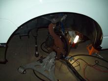 08 Ford F150 lower control arm and spidle out of the way to notch the other side of the vehicle