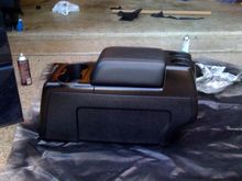 painted center console with leather lid